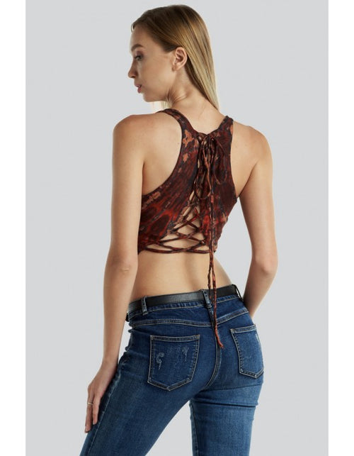 Kathmandu Imports Tie Dye Bralette Top with Lace Up Back - WILD FLIER GIFTS AND APPAREL