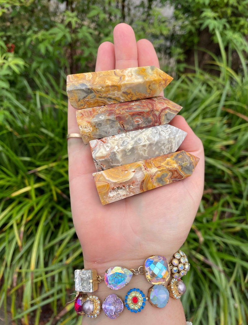 Pebble House Gemstone Tower- Crazy Lace Agate - WILD FLIER GIFTS AND APPAREL