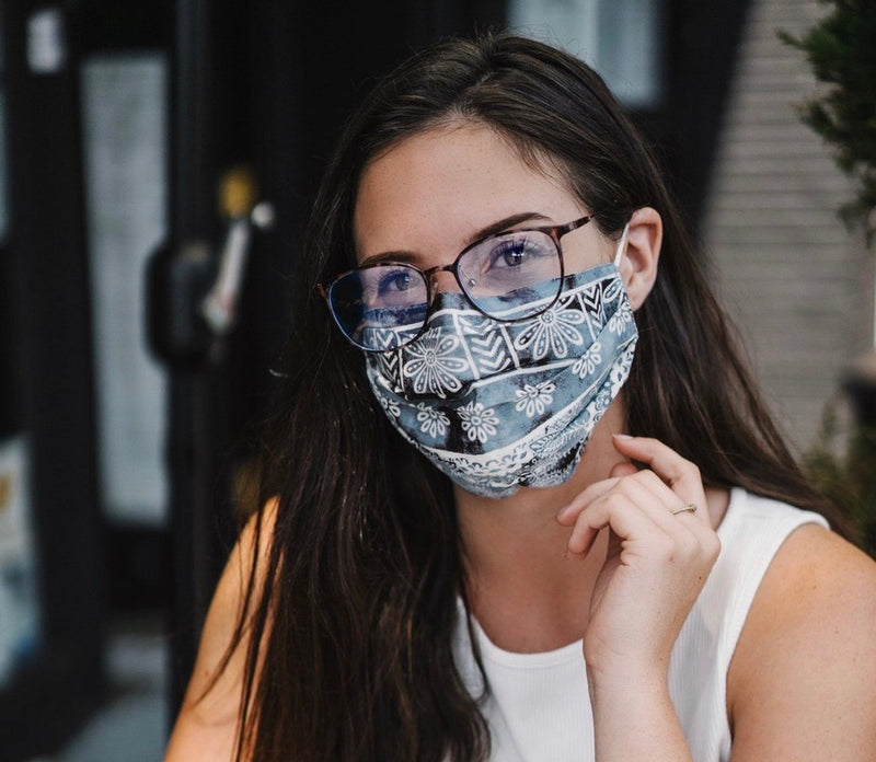 Lotus and Luna Nose Wire Pleated Print Face Mask - WILD FLIER GIFTS AND APPAREL