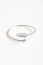 Leto Accessories Silver Feather Bangles - WILD FLIER GIFTS AND APPAREL