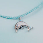 Pura Vida Mother of Pearl Dolphin Charm Bracelet-Crystal Blue
