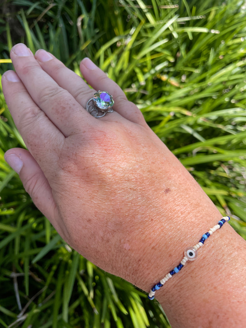 Lotus and Luna Evil Eye Bracelets