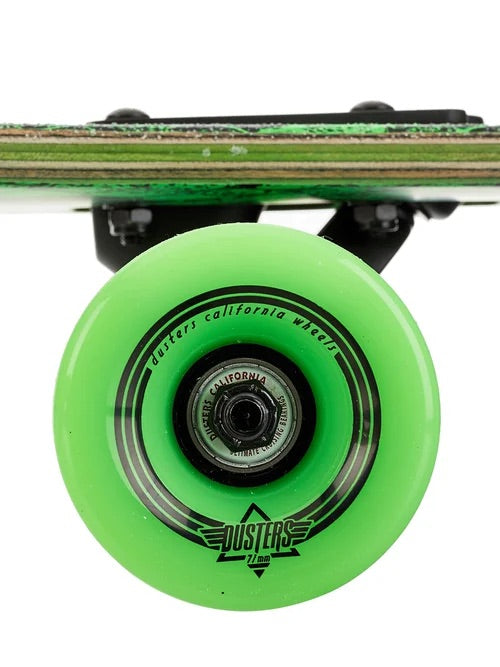 Dusters California Skateboards Channel Snakeskin Neon Green Longboard Complete Skateboard-9.375 x 38”