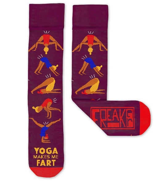 Freaker Feet Socks- Yoga Makes Me Fart - WILD FLIER GIFTS AND APPAREL