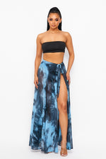 Votique Steel Blue Romance Mesh Maxi Wrap Skirt - WILD FLIER GIFTS AND APPAREL