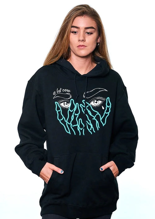 A Lost Cause Official Inner Glow Boyfriend Hoodie-Black - WILD FLIER GIFTS AND APPAREL