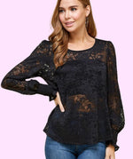 Les Amis Burned Out Lace Top - WILD FLIER GIFTS AND APPAREL