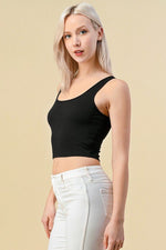 Heart & Hips Ribbed Rounded Square Neck Tank Tops