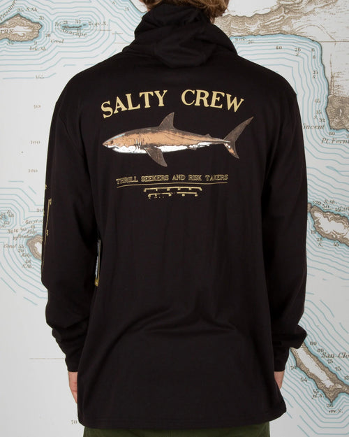 Salty Crew Bruce Hood Tech L/S Tee-Black - WILD FLIER GIFTS AND APPAREL