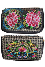 Huipil Floral Embroidered Clutch Wristlet Crossbody Bag