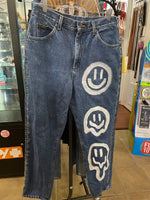 Red By Design #123 Denim Jeans With Painted Smilie Faces