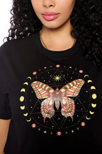 Organic Generation “Butterfly Sun Moon” Crop Top - WILD FLIER GIFTS AND APPAREL