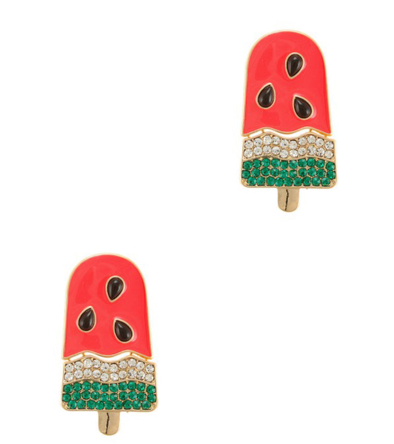Watermelon Ice Cream Bar Earrings