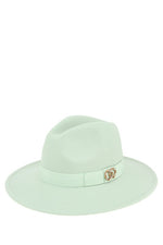 Double O Rhinestone Charm Fedora Hat