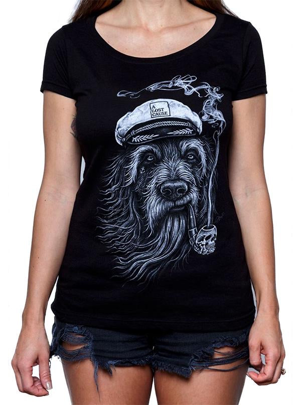 A Lost Cause Ladies Tee- Salty Sea Dog Scoop Tee - WILD FLIER GIFTS AND APPAREL