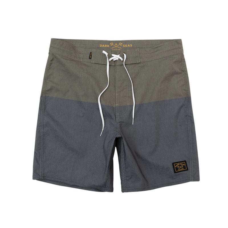 Dark Seas Division Russell Board Short- Black/ Army Green - WILD FLIER GIFTS AND APPAREL