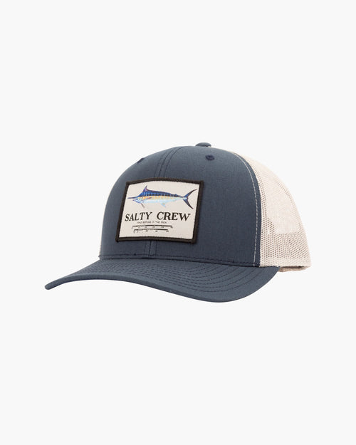 Salty Crew Marlin Mount Retro Trucker Hat- Heather Grey/Black - WILD FLIER GIFTS AND APPAREL