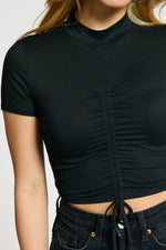Organic Generation Mock Neck Ruched Tops