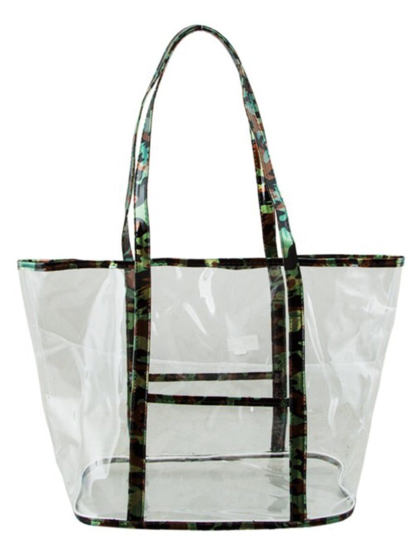 A Odiva Clear Bag with Camo Details