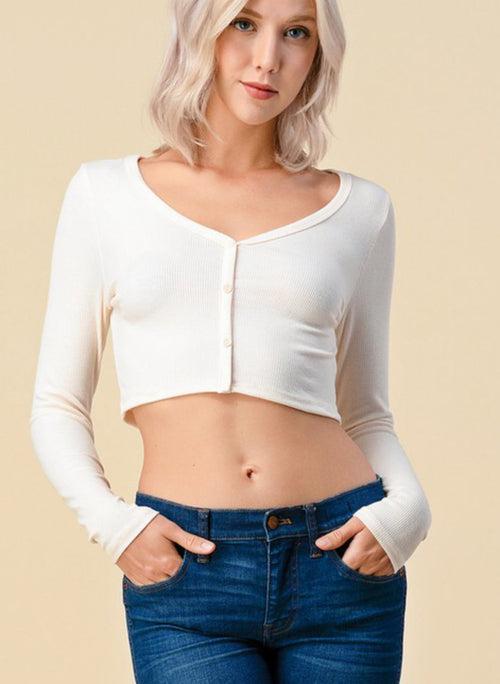 Heart & Hips Ultra Cropped Button Down Top - WILD FLIER GIFTS AND APPAREL