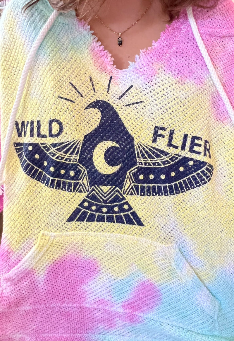 Wildflier Tie Dye Hoodie- Pastel Cloud - WILD FLIER GIFTS AND APPAREL