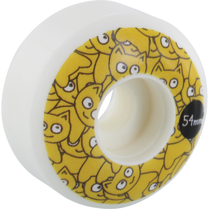 Meow Sticker Pile 54mm 100a Skateboard Wheels (set of 4) - WILD FLIER GIFTS AND APPAREL
