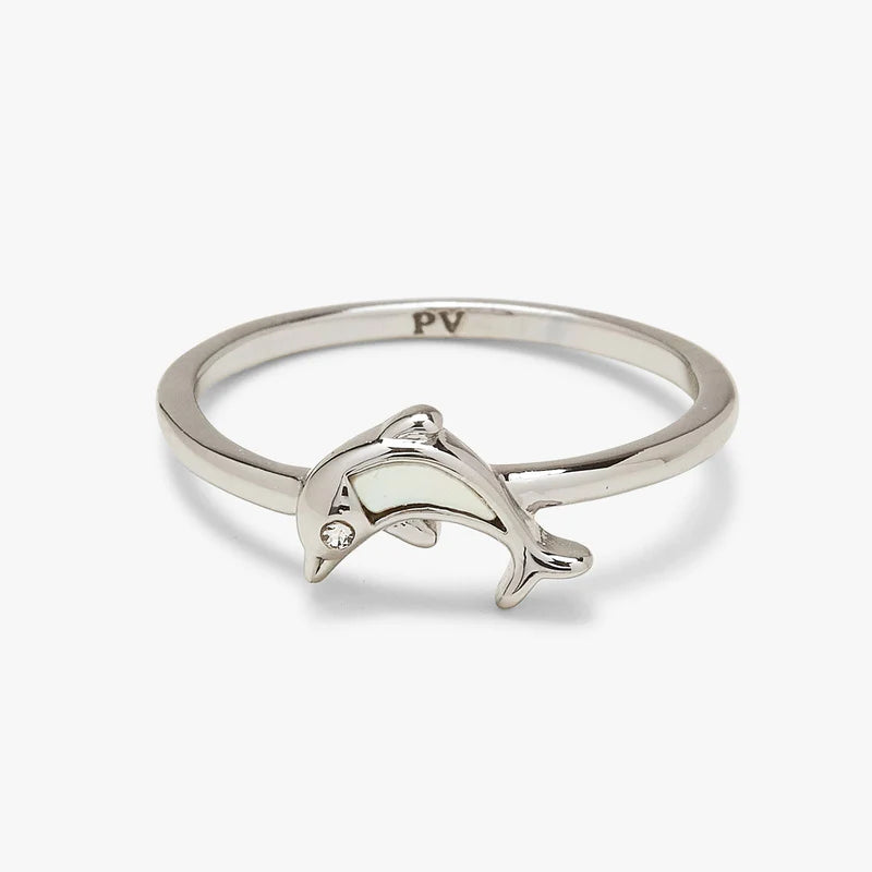 Sterling Silver Mother of Pearl Dolphin Ring Sterling Silver Mother of Pearl Dolphin Ring