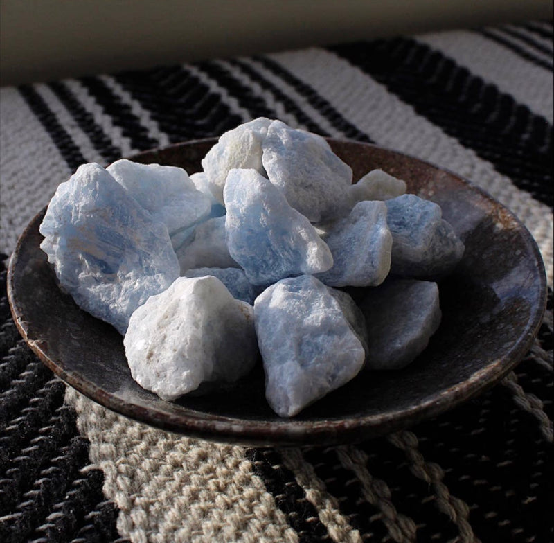 Pebble House Raw Blue Calcite Crystal & Stones