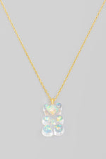 Fame Accessories Iridescent Gummy Bear Pendant Necklace - WILD FLIER GIFTS AND APPAREL
