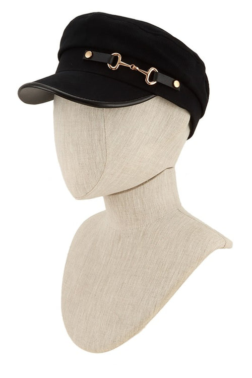 Basic Solid Beret Hat with Metal Buckle Accent - WILD FLIER GIFTS AND APPAREL