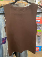 Red By Design #120 Dark Brown Sleeveless Top With Painted Eyes - WILD FLIER GIFTS AND APPAREL