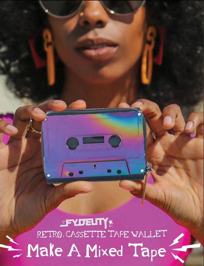 Fydelity Retro Cassette Tape Wallet--*BLANK Electro Black