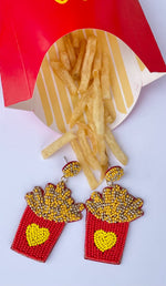 French Fries Beaded Earrings - WILD FLIER GIFTS AND APPAREL