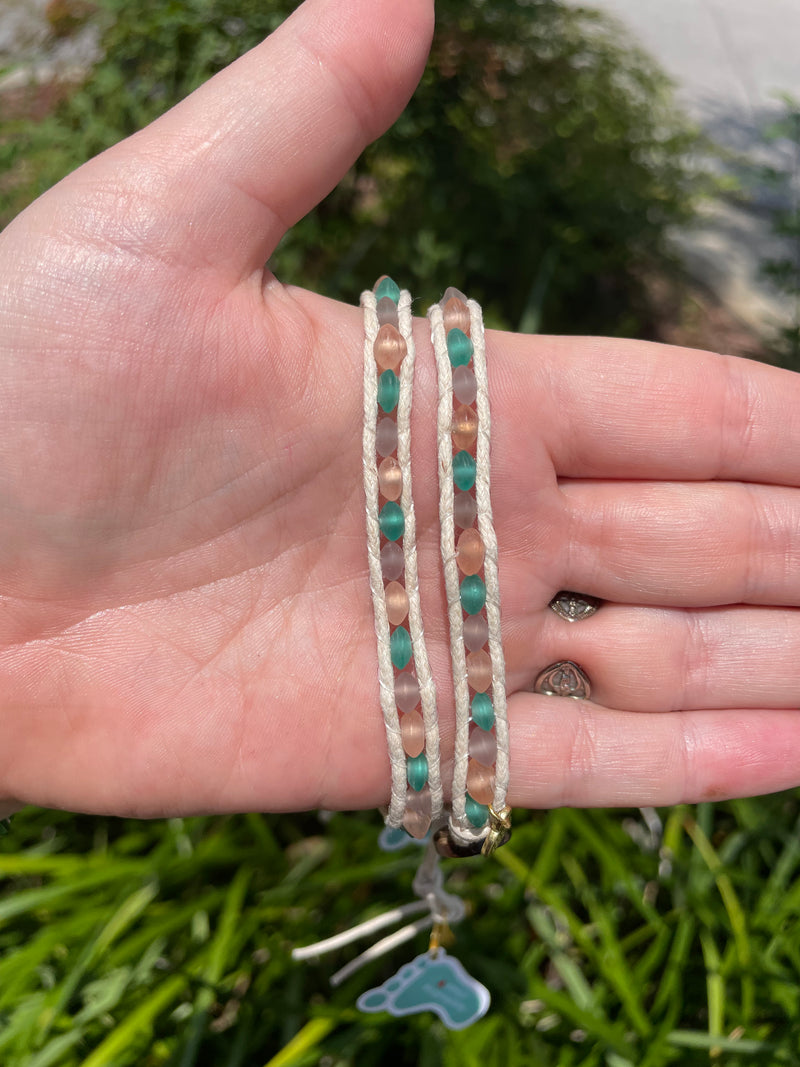 Lotus and Luna Sea Glass Anklets - WILD FLIER GIFTS AND APPAREL