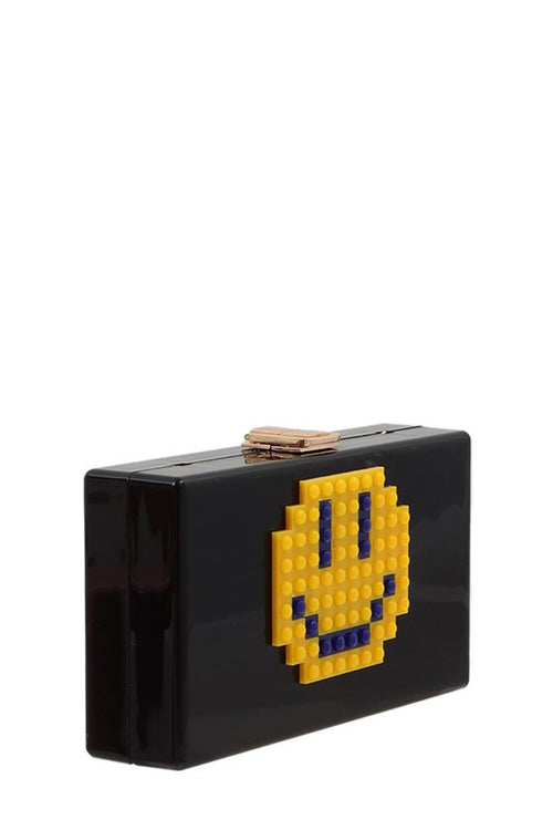 Pixelated Smiley Face Clutch Evening Bag - WILD FLIER GIFTS AND APPAREL