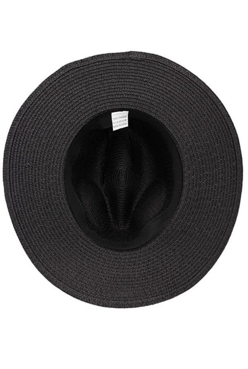 Tri-Stripe Elastic Band Straw Panama Rancher Hat
