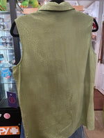 Red By Design #119 Olive Green Sleeveless Top With Lady Patchwork