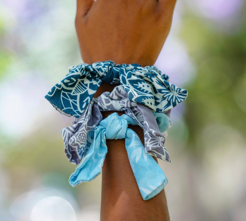 Lotus and Luna Scrunchies with Bow - WILD FLIER GIFTS AND APPAREL