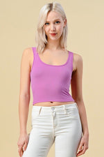 Heart & Hips Ribbed Rounded Square Neck Tank Tops