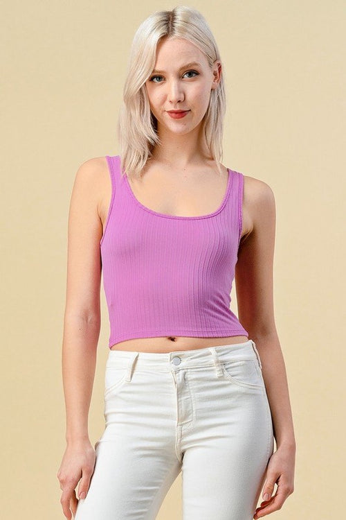Heart & Hips Ribbed Rounded Square Neck Tank Tops - WILD FLIER GIFTS AND APPAREL