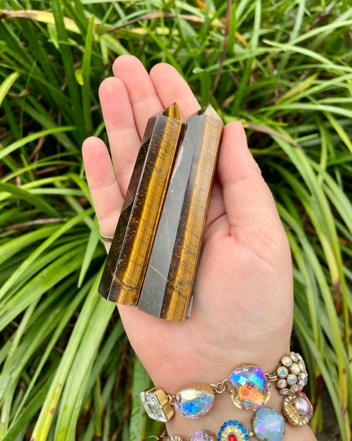 Pebble House Gemstone Tower- Tiger’s Eye - WILD FLIER GIFTS AND APPAREL