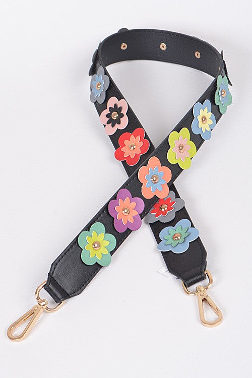 Multi Color Flower Bag Strap - WILD FLIER GIFTS AND APPAREL