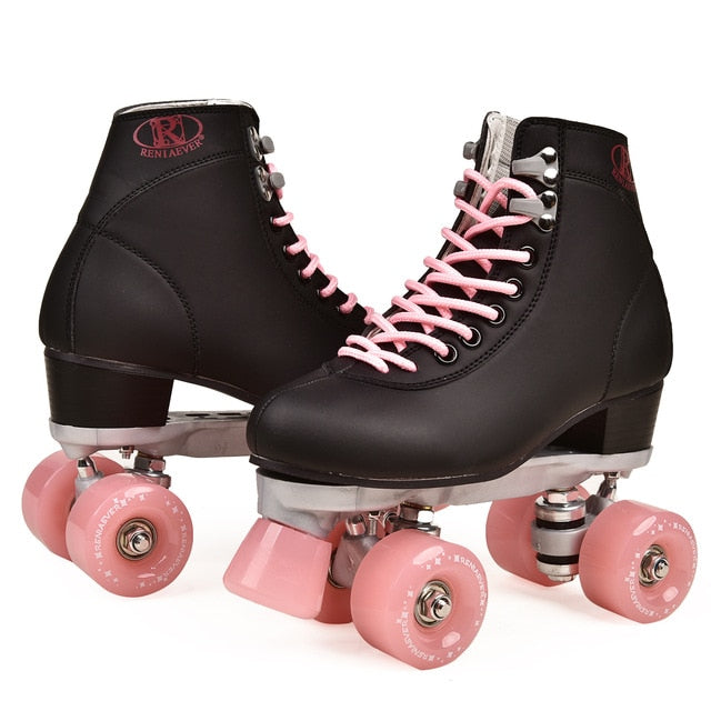 Artificial Leather Roller Skates Double Line Skates Women Men Adult Two Line Skate Shoes Patines With Four colors PU 4 Wheels - WILD FLIER GIFTS AND APPAREL