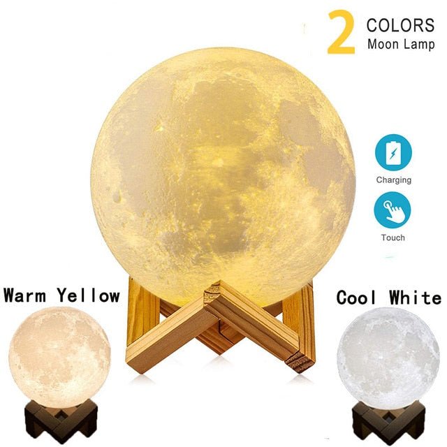 ZK20 Dropshipping USB Rechargeable 3D Print Moon Lamp Night Light Creative, Home Decor Globe - WILD FLIER GIFTS AND APPAREL