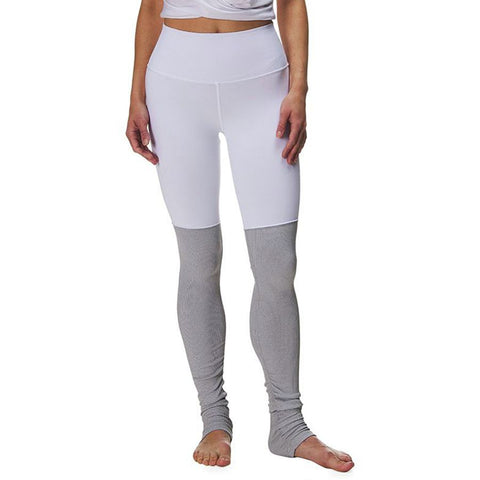 Alo Yoga High Waist Goddess Legging-White/Dove Grey Heather